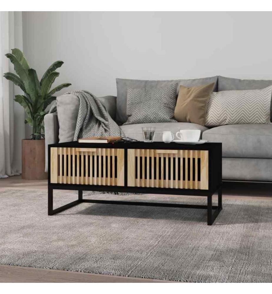 Couchtisch Schwarz 80x40x35 cm Holzwerkstoff und Eisen