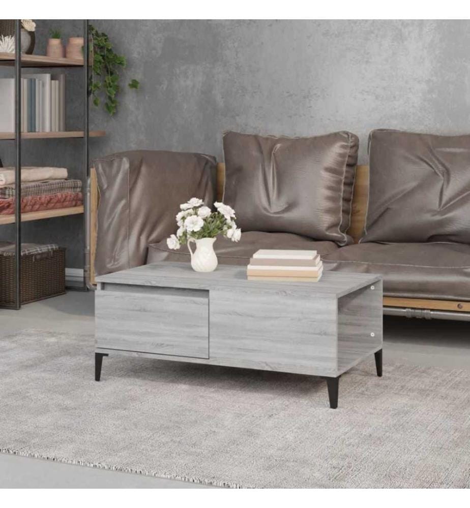 Couchtisch Grau Sonoma 90x50x36,5 cm Holzwerkstoff