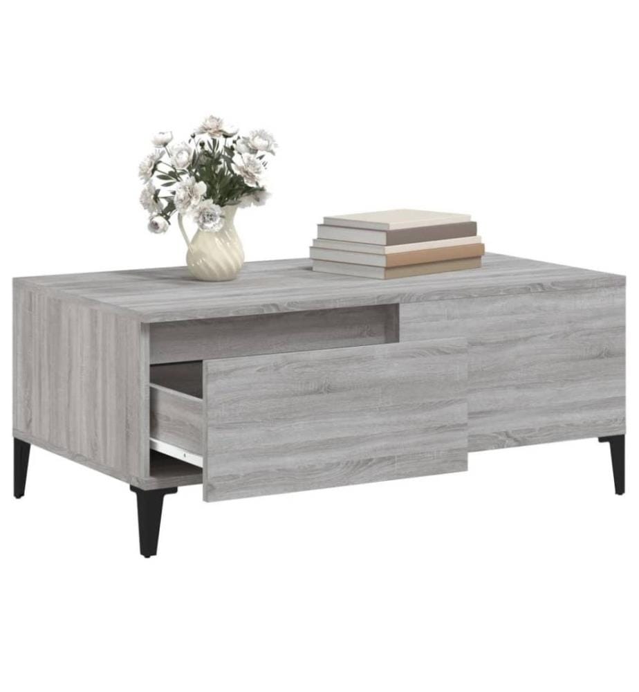 Couchtisch Grau Sonoma 90x50x36,5 cm Holzwerkstoff