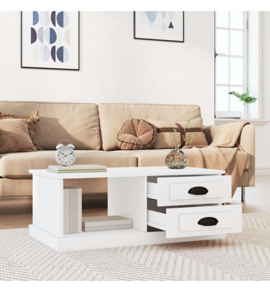 Couchtisch Weiss 90x50x35 cm Holzwerkstoff