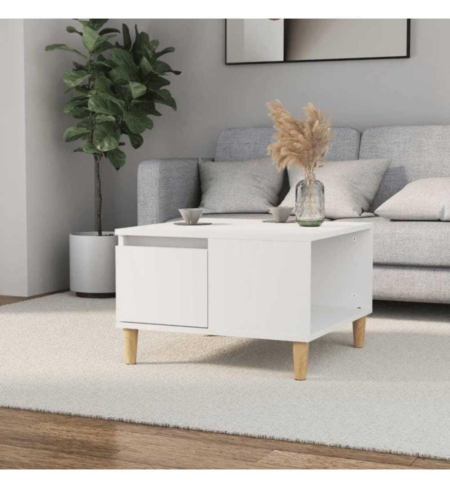 Couchtisch Weiss 55x55x36,5 cm Holzwerkstoff