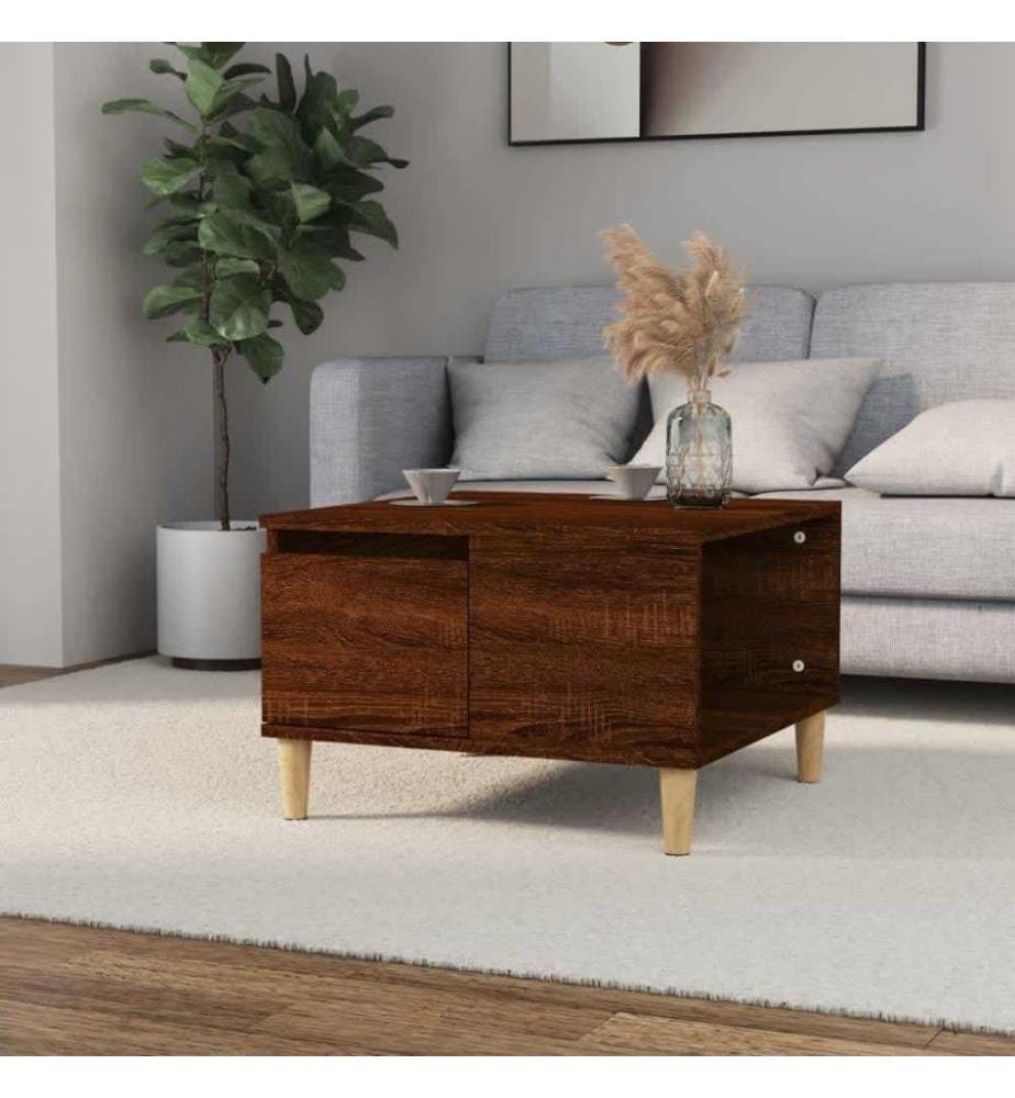 Couchtisch Braun Eichen-Optik 55x55x36,5 cm Holzwerkstoff