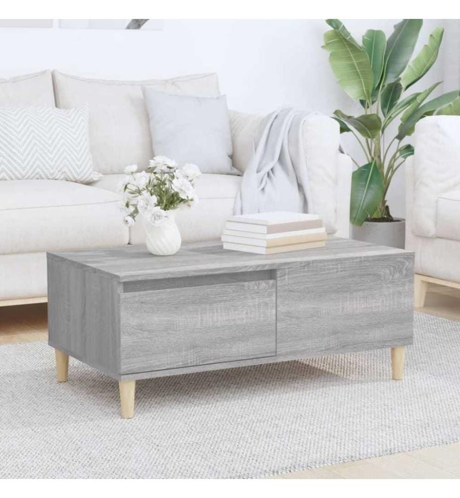 Couchtisch Grau Sonoma 90x50x36,5 cm Holzwerkstoff