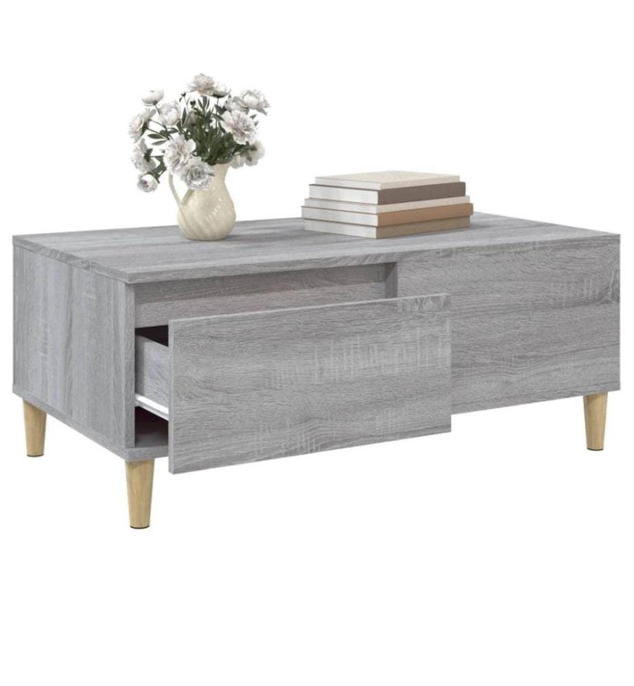 Couchtisch Grau Sonoma 90x50x36,5 cm Holzwerkstoff