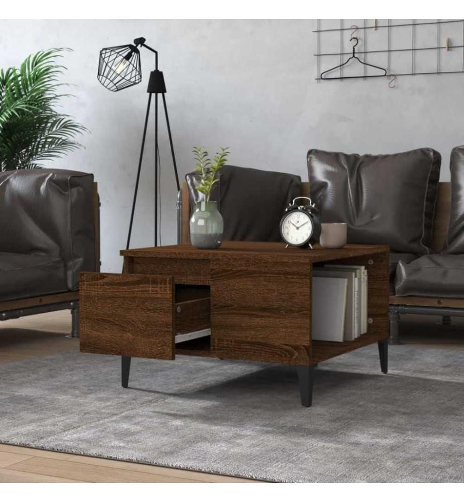 Couchtisch Braun Eichen-Optik 55x55x36,5 cm Holzwerkstoff