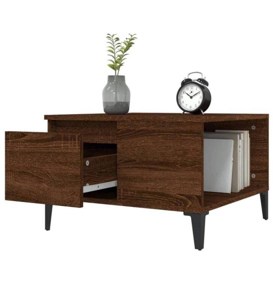 Couchtisch Braun Eichen-Optik 55x55x36,5 cm Holzwerkstoff