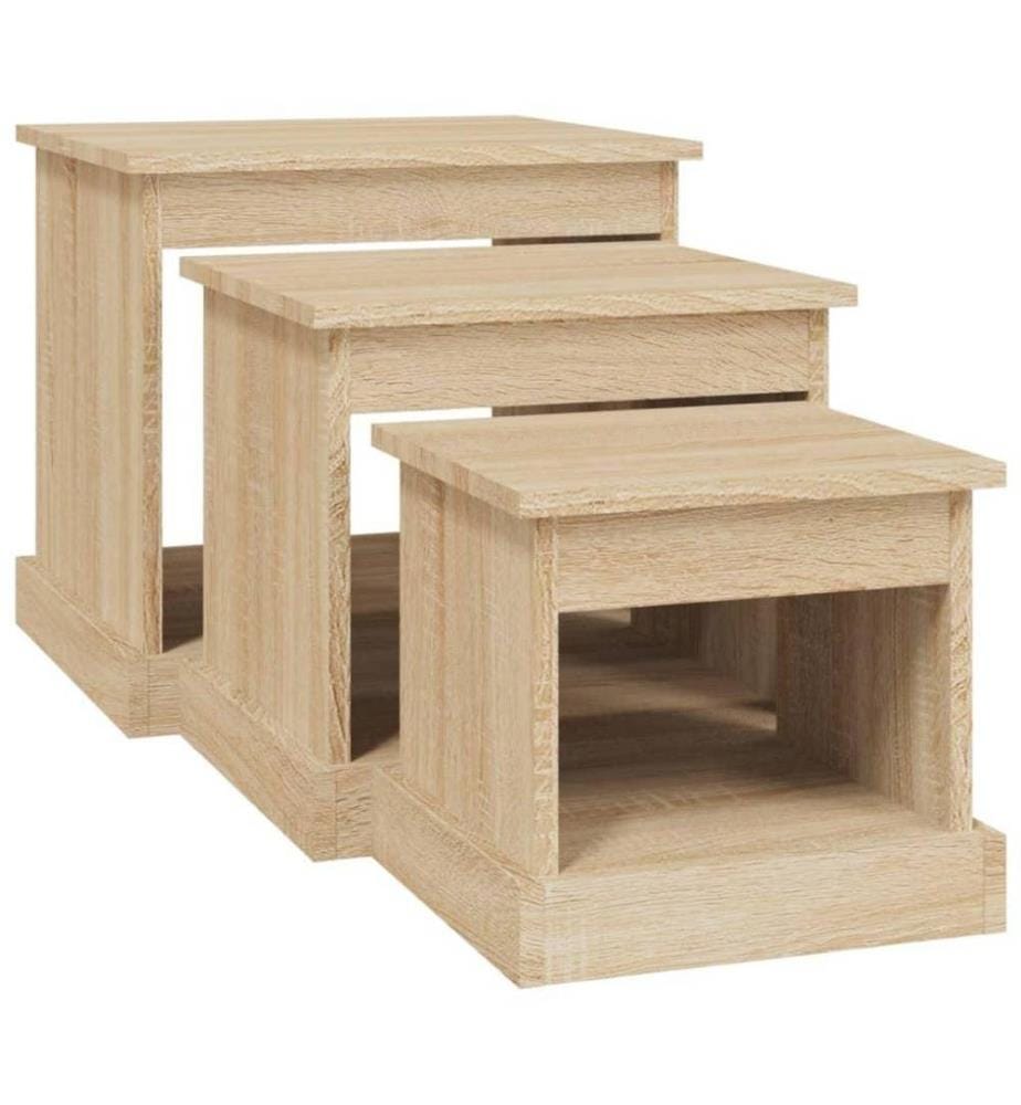 Tables gigognes 3 pcs chêne sonoma bois d'ingénierie