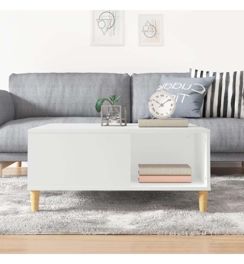 Couchtisch Weiss 80x80x36,5 cm Holzwerkstoff
