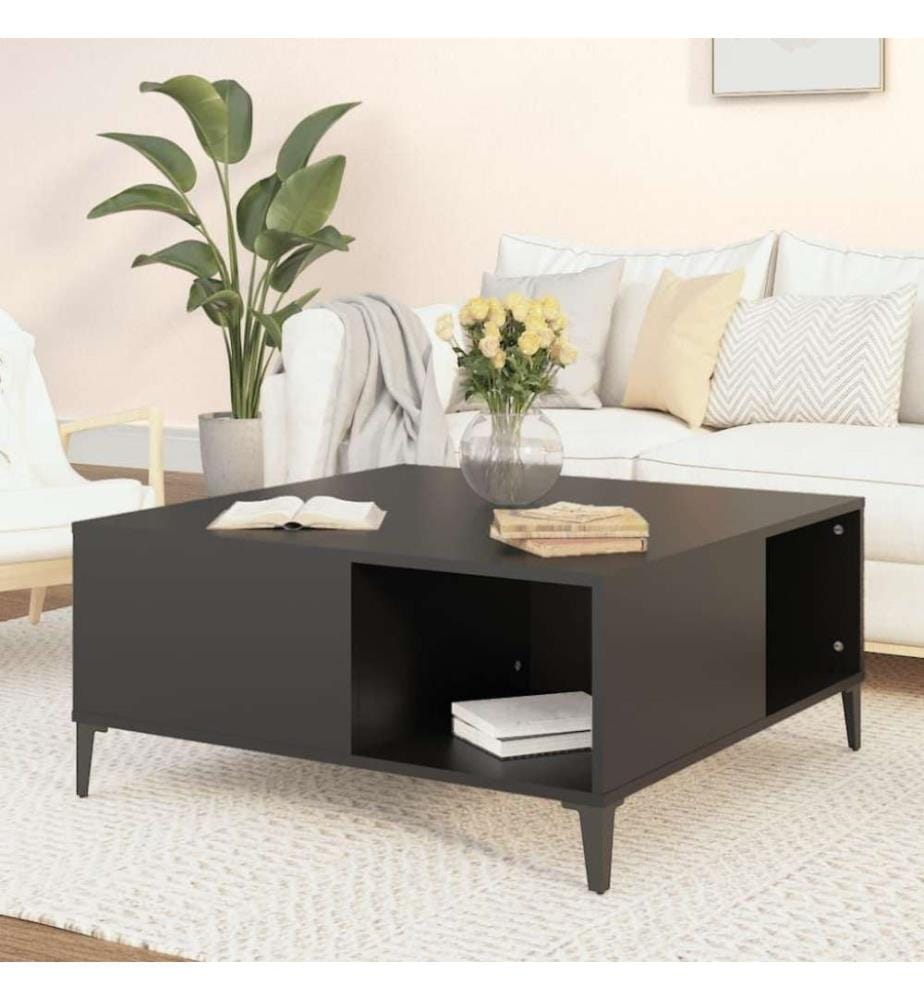 Couchtisch Schwarz 80x80x36,5 cm Holzwerkstoff
