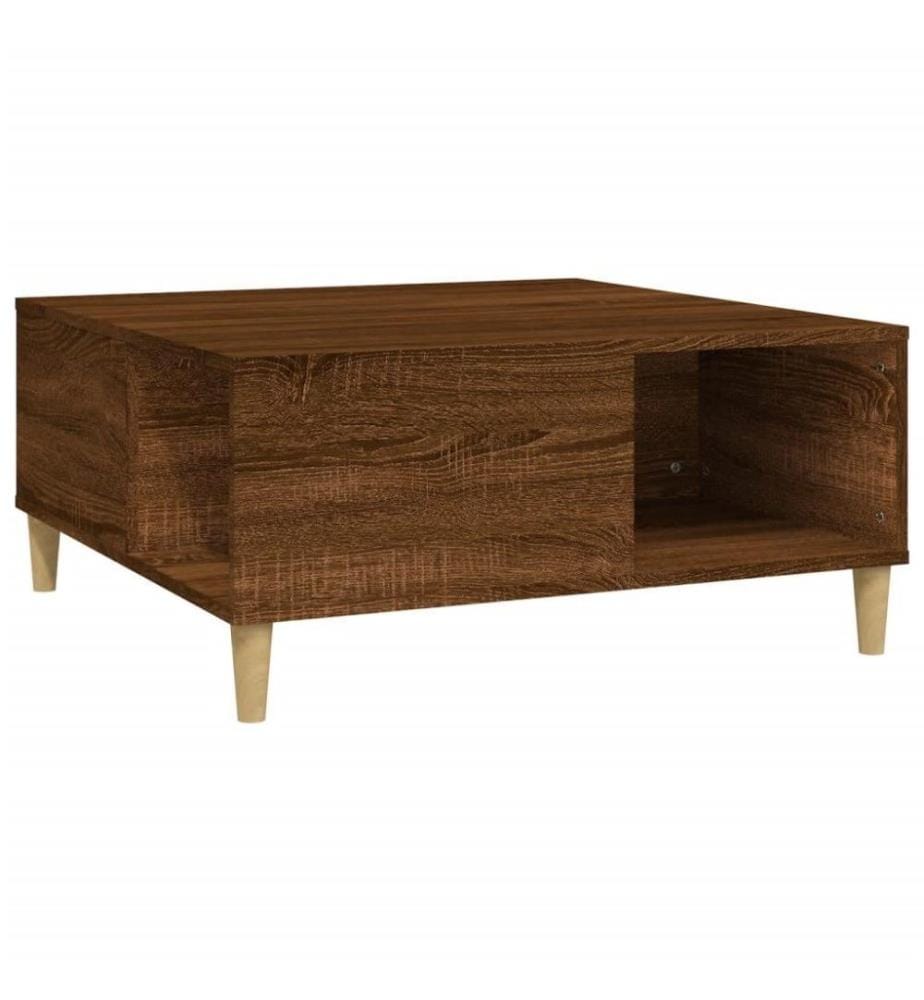 Couchtisch Braun Eichen-Optik 80x80x36,5 cm Holzwerkstoff