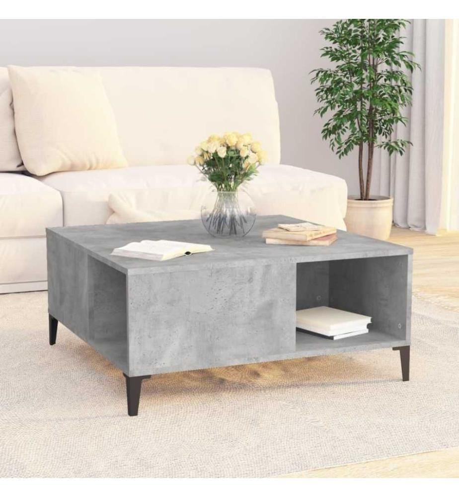 Couchtisch Betongrau 80x80x36,5 cm Holzwerkstoff