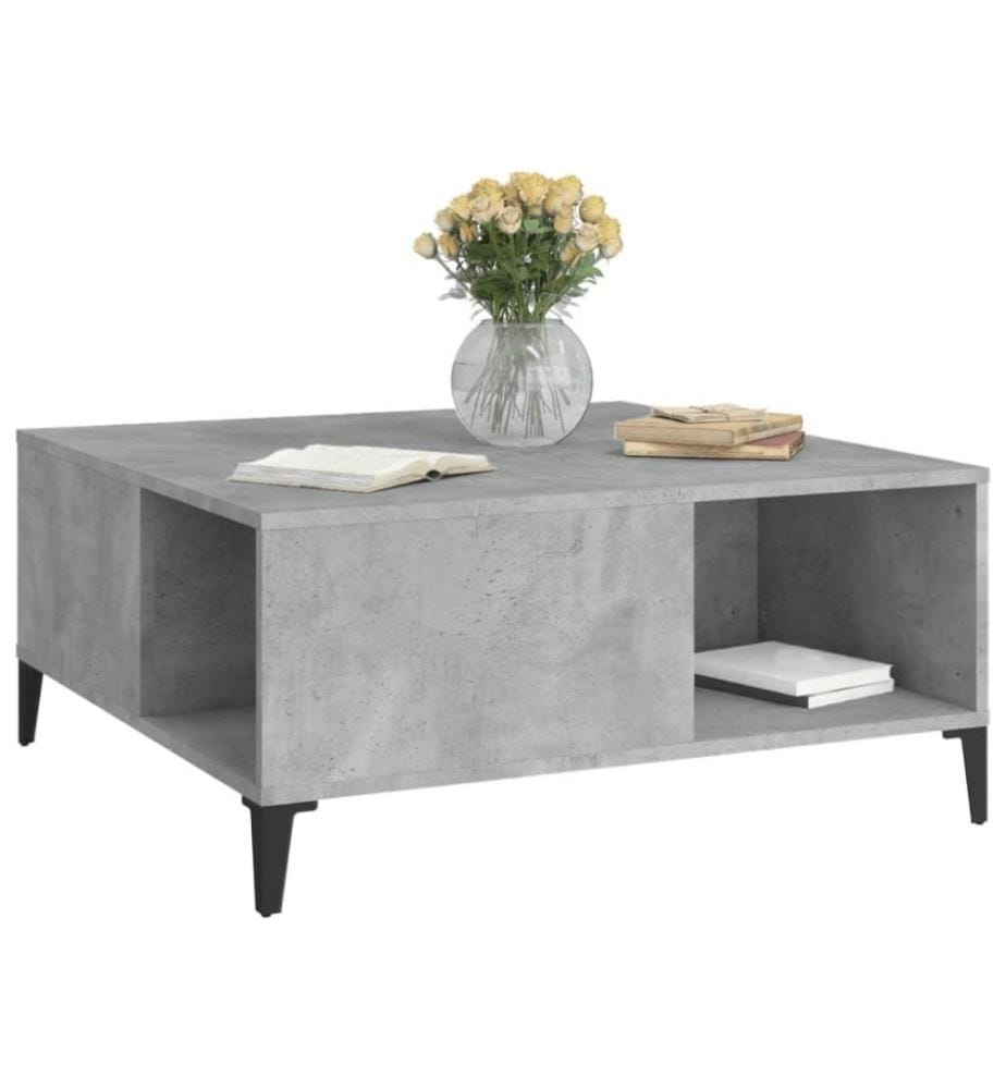 Couchtisch Betongrau 80x80x36,5 cm Holzwerkstoff