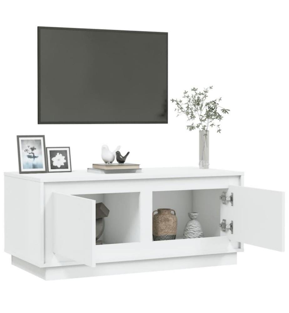 Couchtisch Weiss 102x50x44 cm Holzwerkstoff