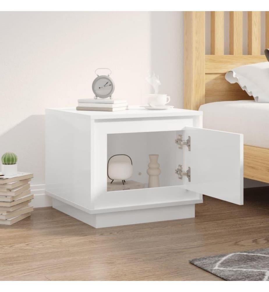 Couchtisch Hochglanz-Weiss 51x50x44 cm Holzwerkstoff