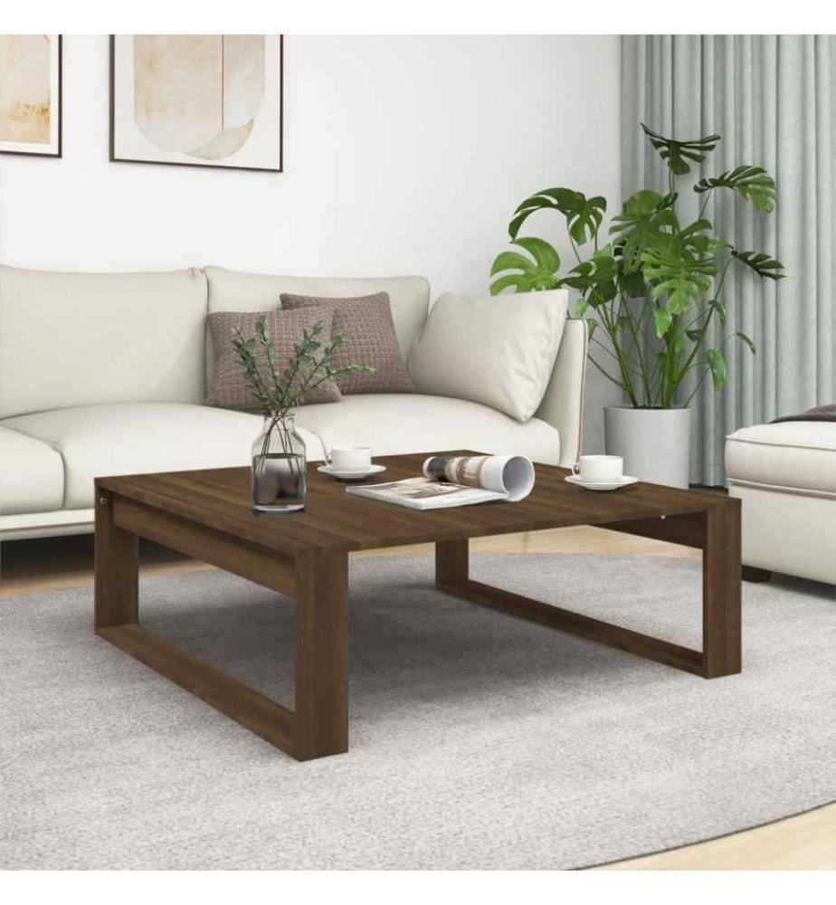 Couchtisch Braun Eiche 100x100x35 cm Holzwerkstoff