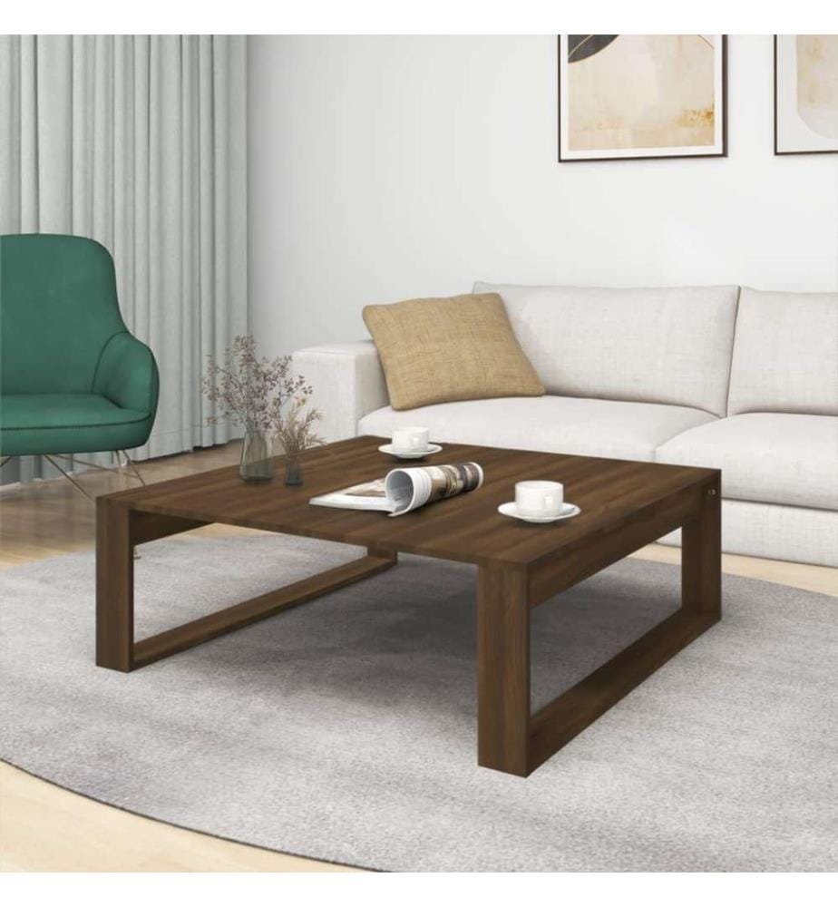 Couchtisch Braun Eiche 100x100x35 cm Holzwerkstoff