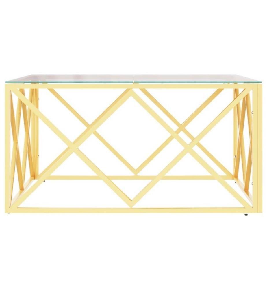 Table basse 80x80x40 cm acier inoxydable et verre