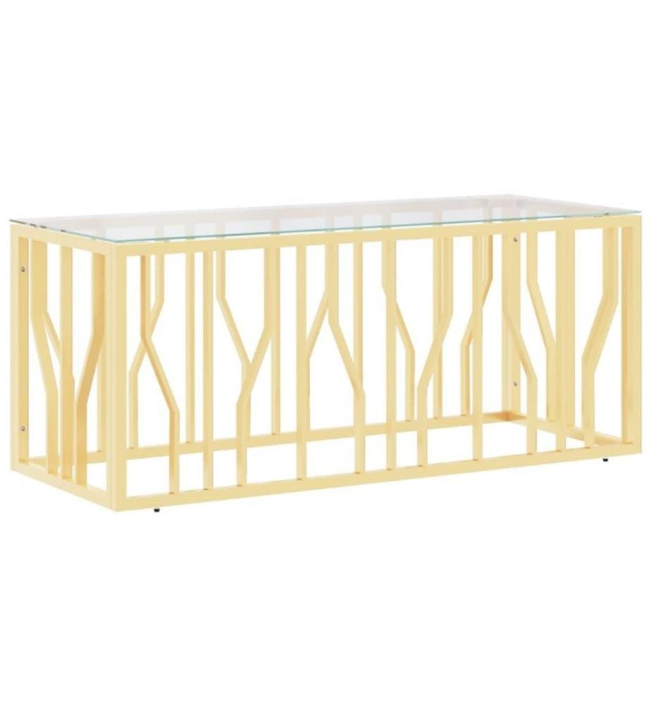 Couchtisch 110x45x45 cm Edelstahl und Glas