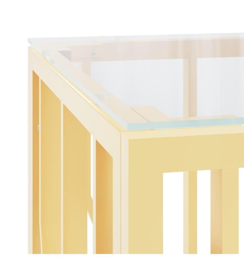 Couchtisch 110x45x45 cm Edelstahl und Glas