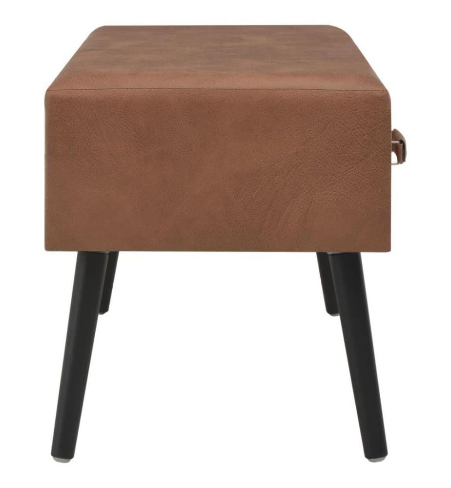 Couchtisch Dunkelbraun 80 x 40 x 46 cm Kunstleder