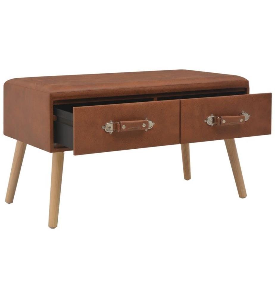Couchtisch Braun 80 x 40 x 46 cm Kunstleder