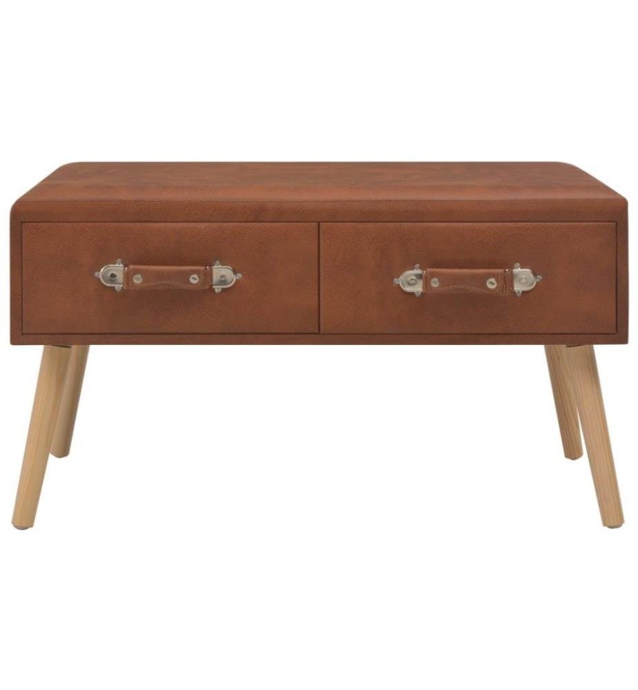 Couchtisch Braun 80 x 40 x 46 cm Kunstleder