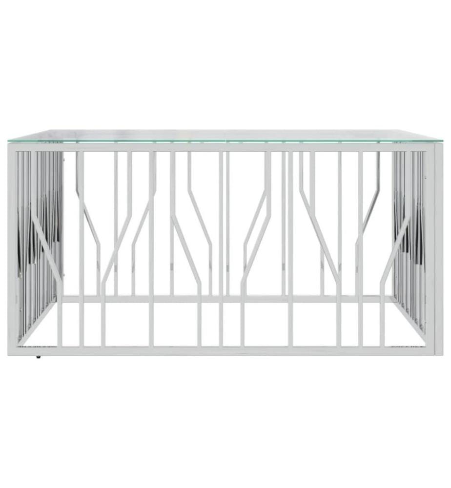 Couchtisch 100x100x50 cm Edelstahl und Glas
