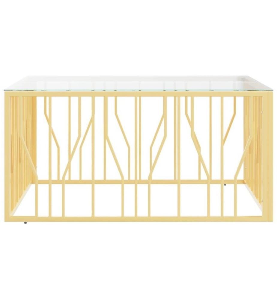 Couchtisch 100x100x50 cm Edelstahl und Glas