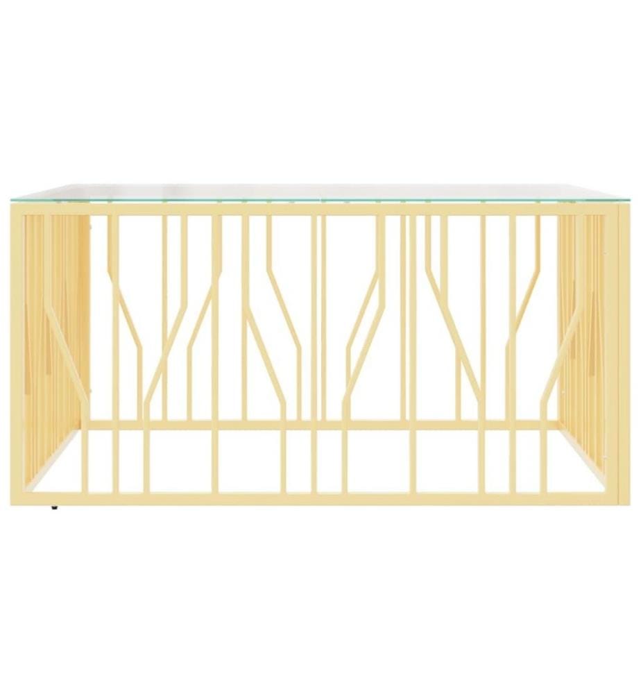 Couchtisch 100x100x50 cm Edelstahl und Glas