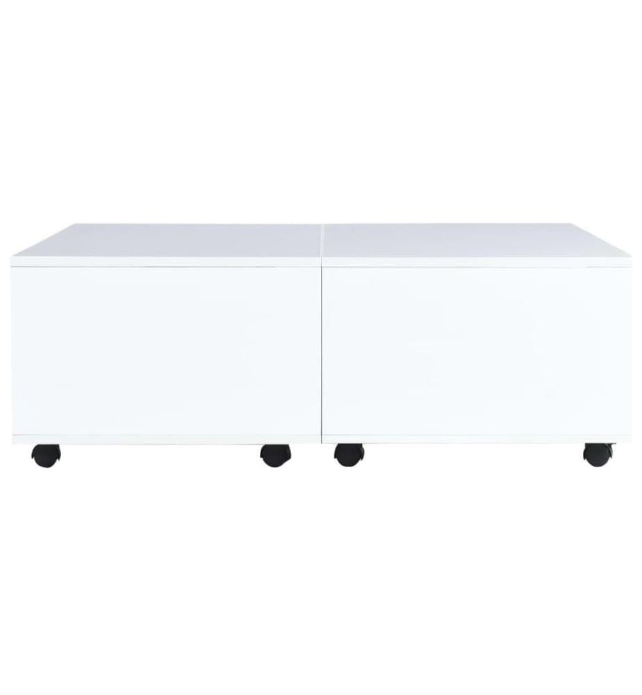 Couchtisch Hochglanz-Weiss 100x100x35 cm