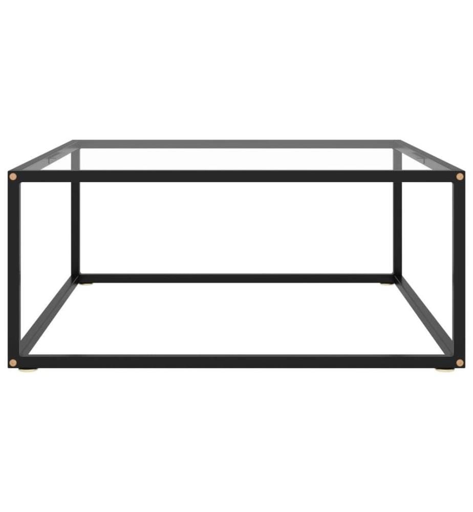 Couchtisch Schwarz mit Hartglas 80x80x35 cm
