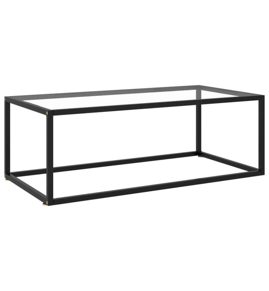 Couchtisch Schwarz mit Hartglas 100x50x35 cm