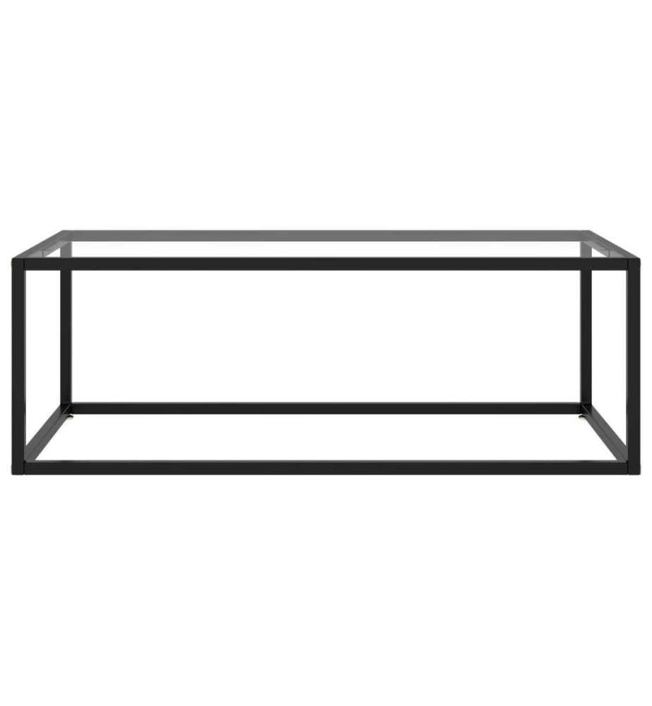 Couchtisch Schwarz mit Hartglas 100x50x35 cm
