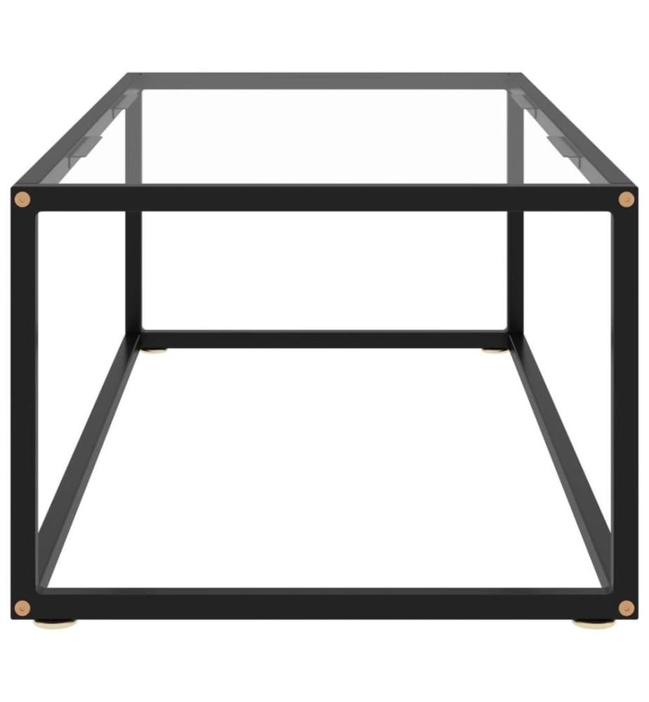 Couchtisch Schwarz mit Hartglas 100x50x35 cm