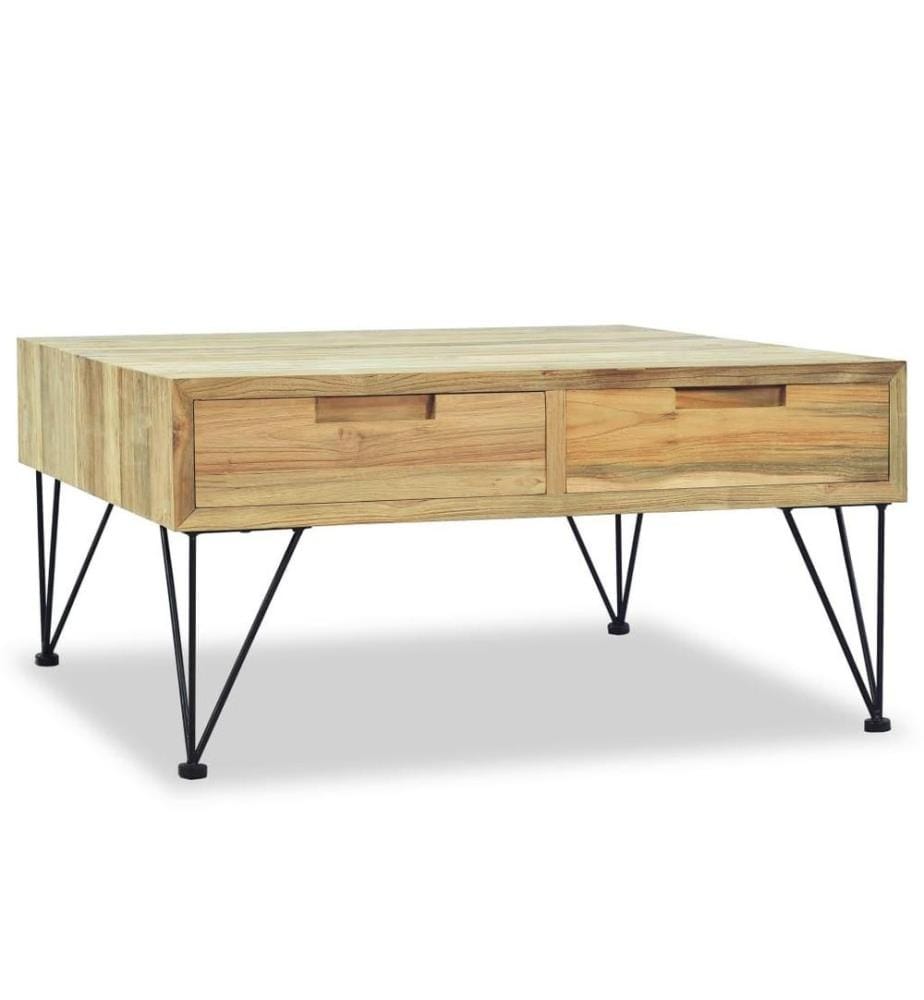 Table basse 80 x 80 x 40 cm Teck massif