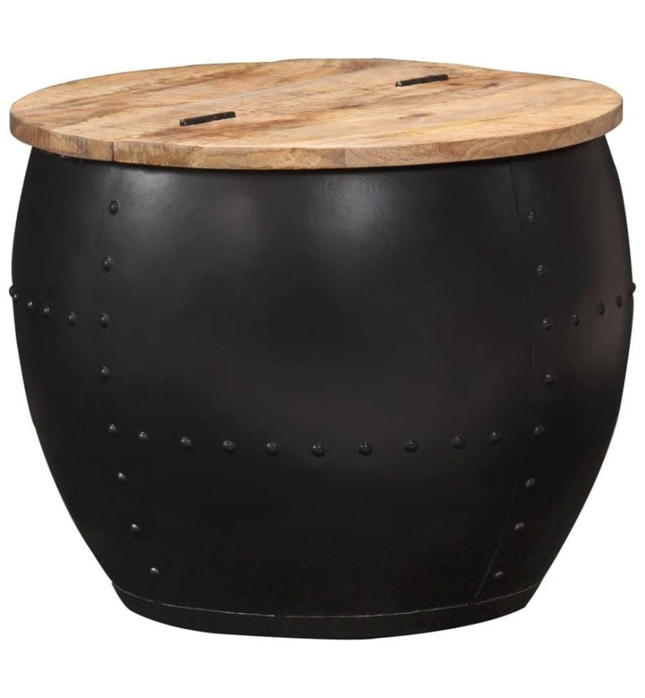 Table basse ronde 53x43 cm Bois de manguier massif