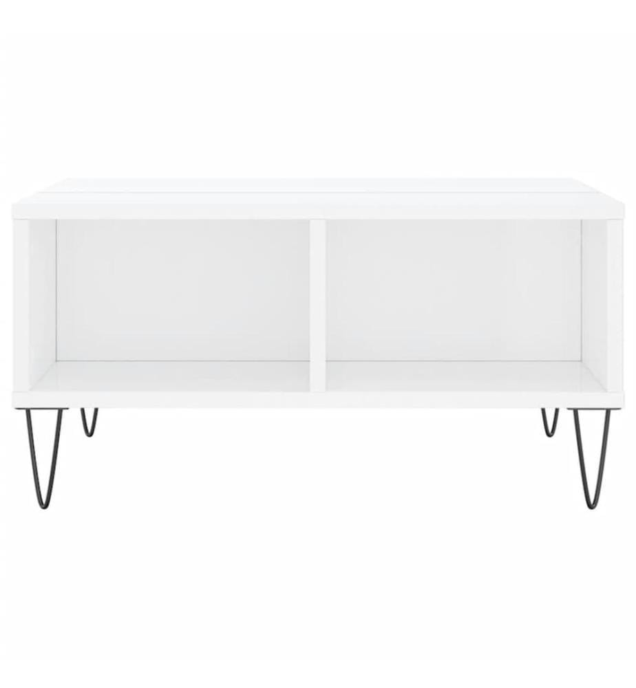 Couchtisch Hochglanz-Weiss 60x60x30 cm Holzwerkstoff