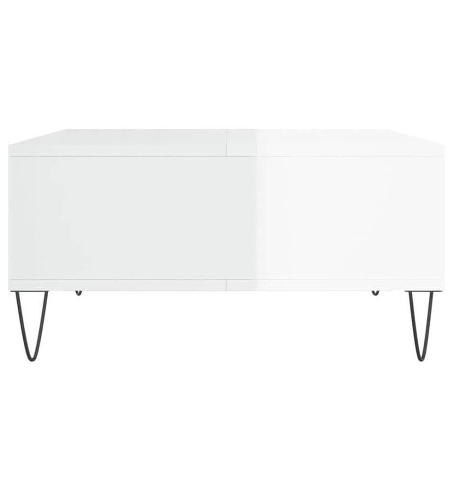 Couchtisch Hochglanz-Weiss 60x60x30 cm Holzwerkstoff