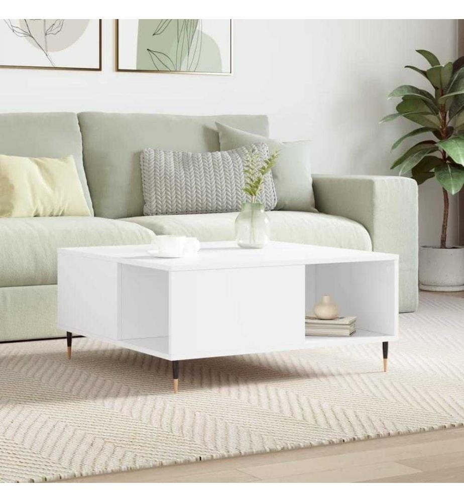 Couchtisch Weiss 80x80x36,5 cm Holzwerkstoff