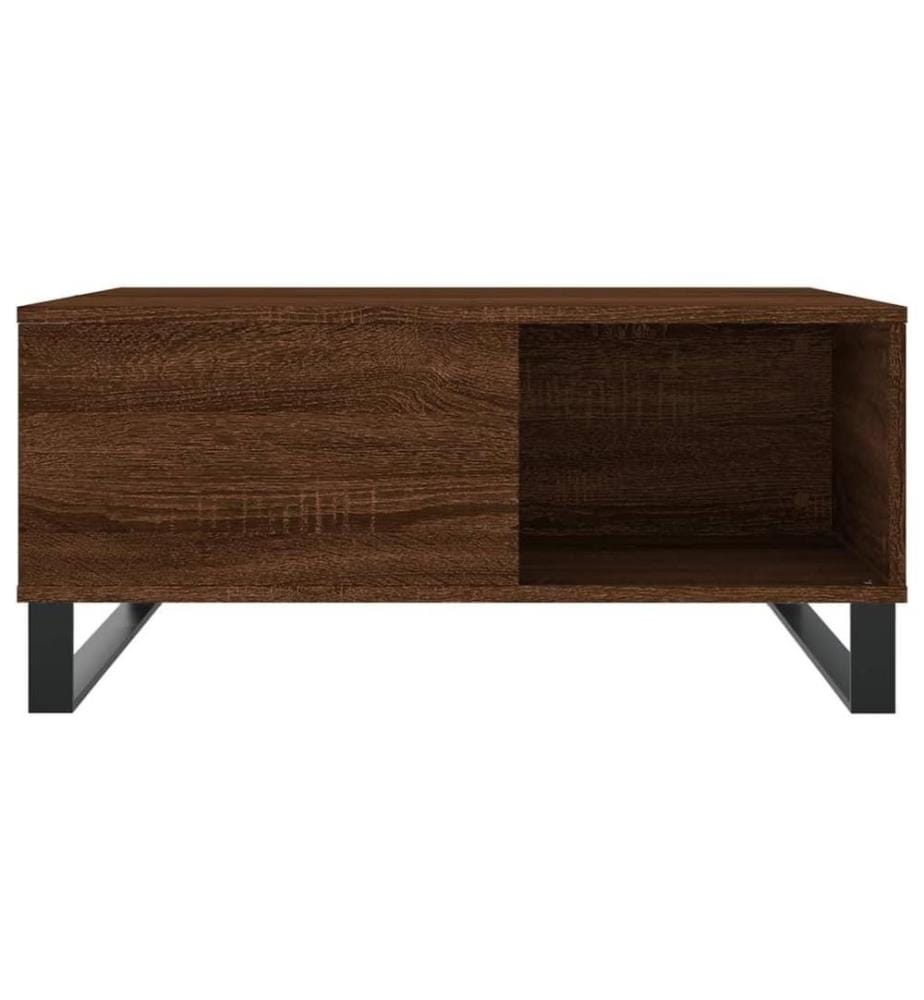 Table basse chêne marron 80x80x36,5 cm bois d'ingénierie