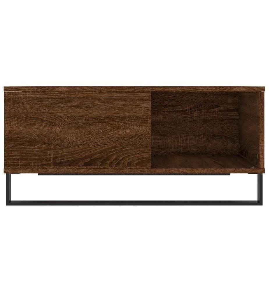 Table basse chêne marron 80x80x36,5 cm bois d'ingénierie