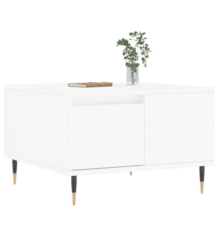 Couchtisch Weiss 55x55x36,5 cm Holzwerkstoff