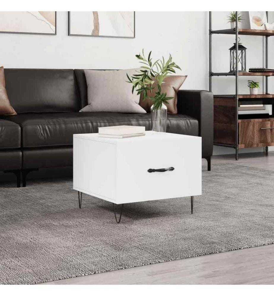 Couchtisch Weiss 50x50x40 cm Holzwerkstoff