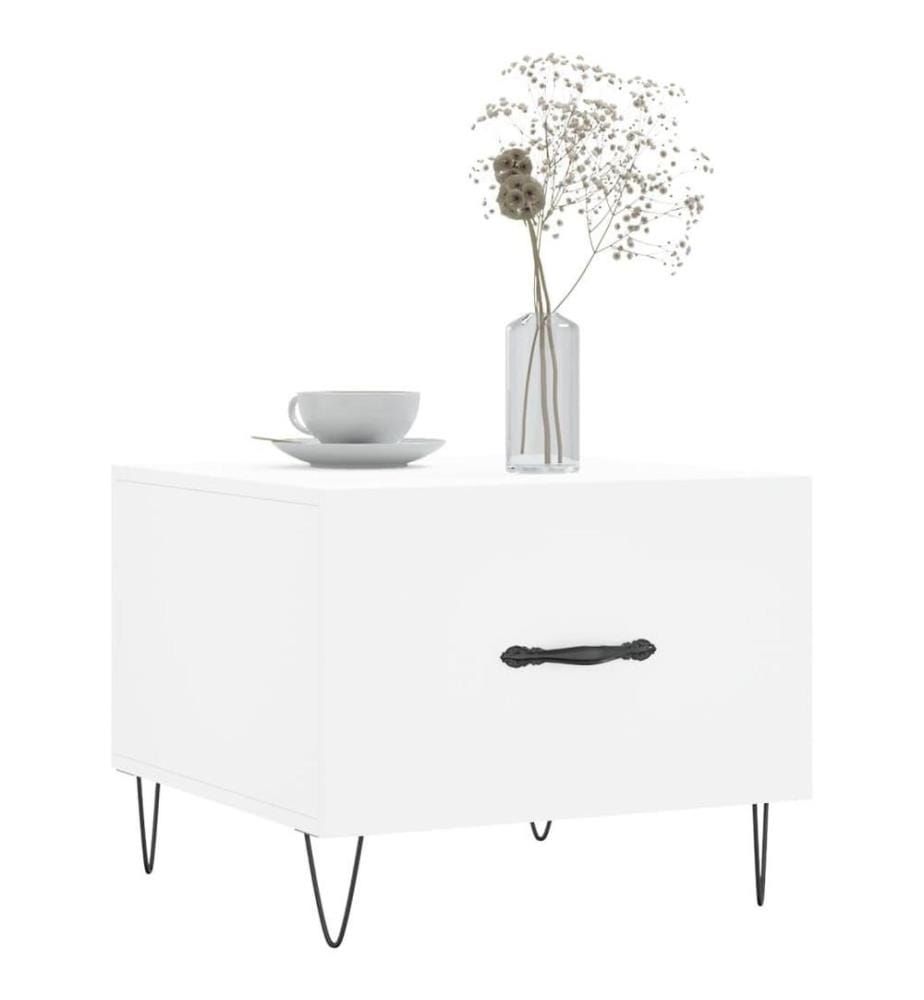 Couchtisch Weiss 50x50x40 cm Holzwerkstoff