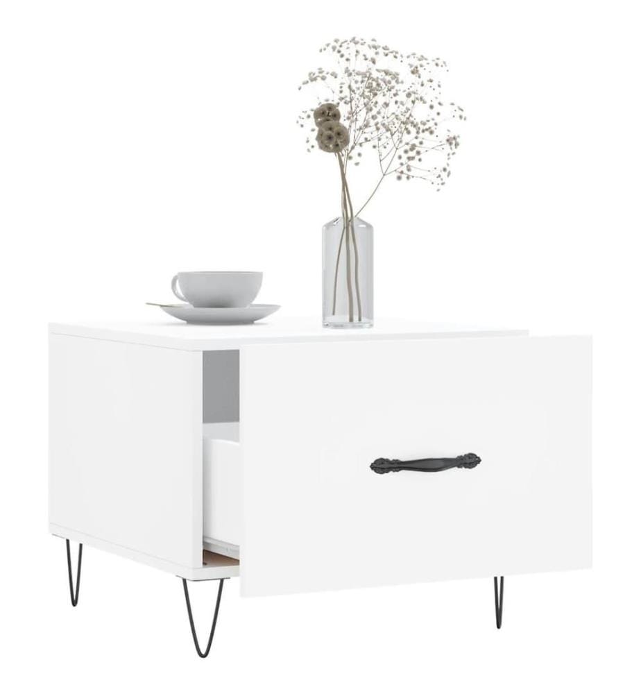Couchtisch Weiss 50x50x40 cm Holzwerkstoff