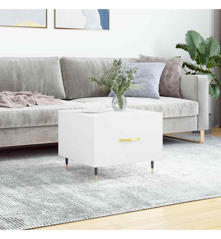 Couchtisch Weiss 50x50x40 cm Holzwerkstoff