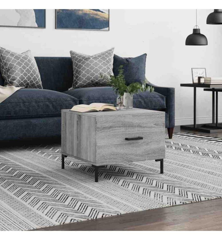 Couchtisch Grau Sonoma 50x50x40 cm Holzwerkstoff