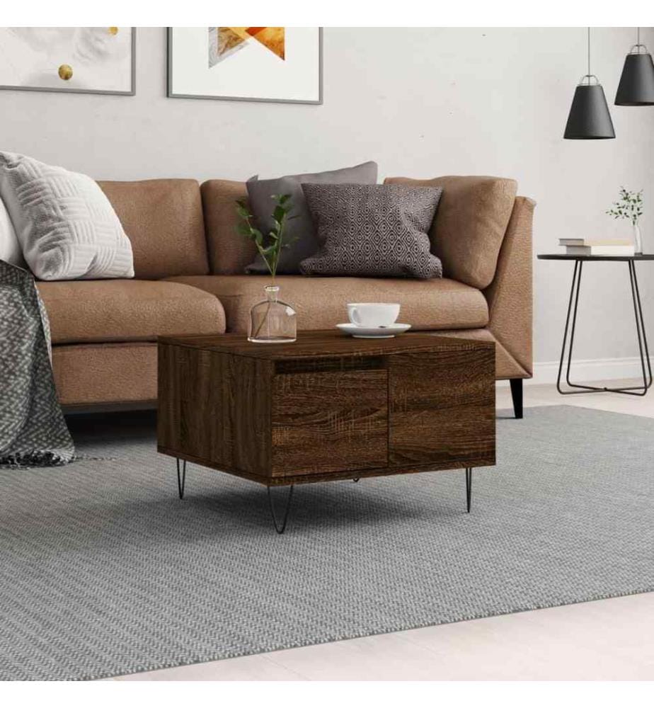 Couchtisch Braun Eichen-Optik 55x55x36,5 cm Holzwerkstoff