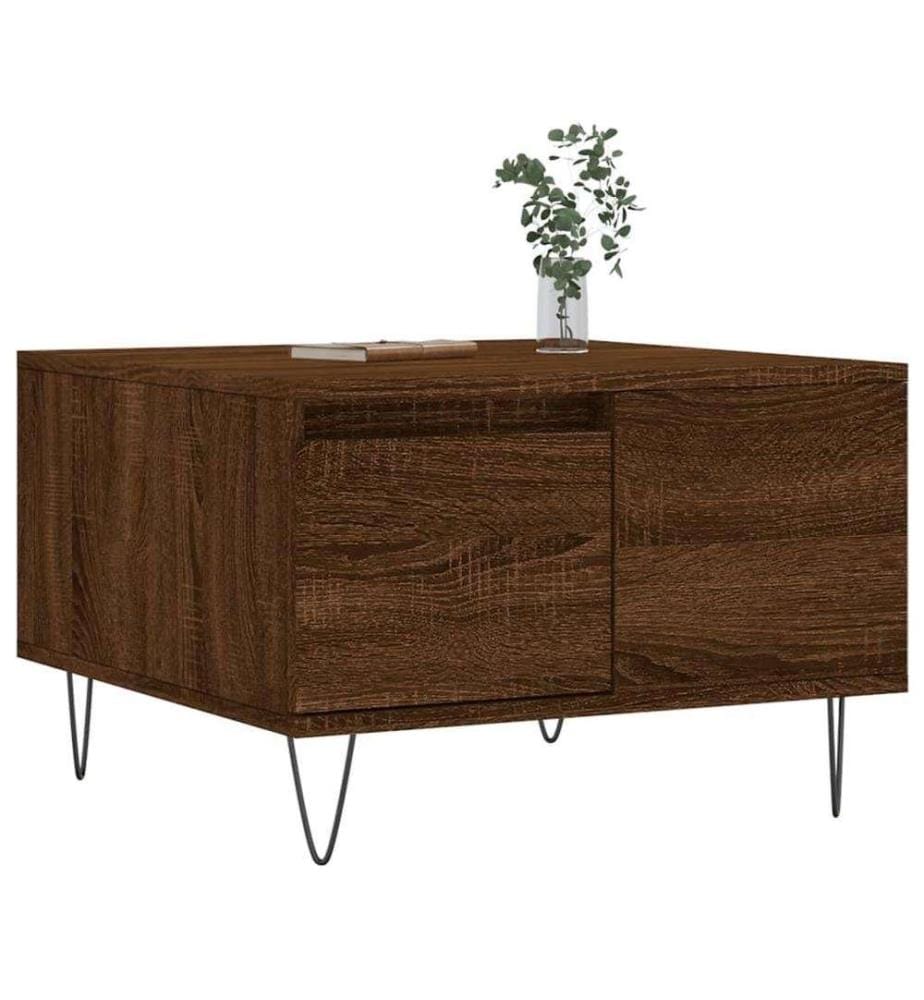 Couchtisch Braun Eichen-Optik 55x55x36,5 cm Holzwerkstoff