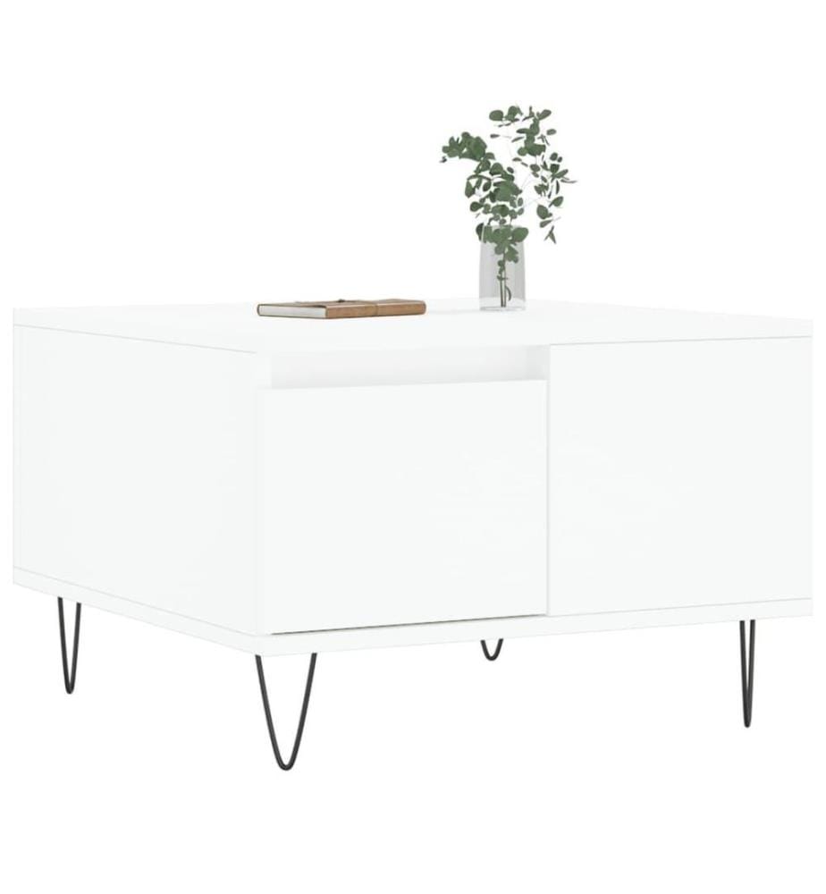 Couchtisch Weiss 55x55x36,5 cm Holzwerkstoff